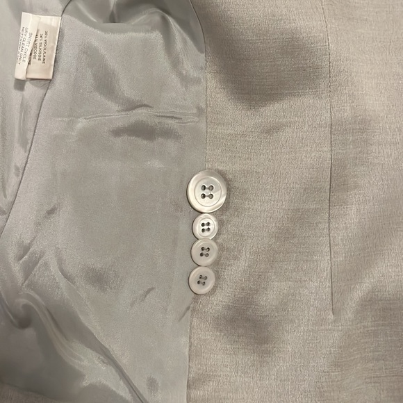 EUC Lida Baday silver blazer style single button silk and wool blend jac… - Picture 10 of 12
